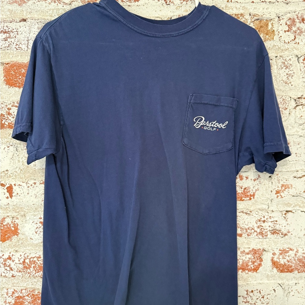 Vintage Barstool Golf Navy Blue Men's Shirt Comfort Colors